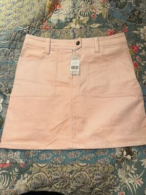 Boden Light Pink Corduroy Mini Skirt with Front and Back Pockets